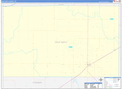 Deaf Smith County, TX Wall Map Zip Code Basic Style 2024